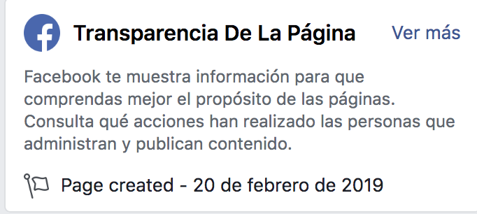 Facebook incorpora una nueva función de "transparencia de la página’’.